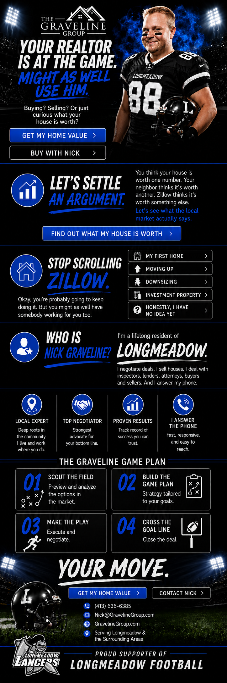 The Graveline Group Longmeadow Football landing page